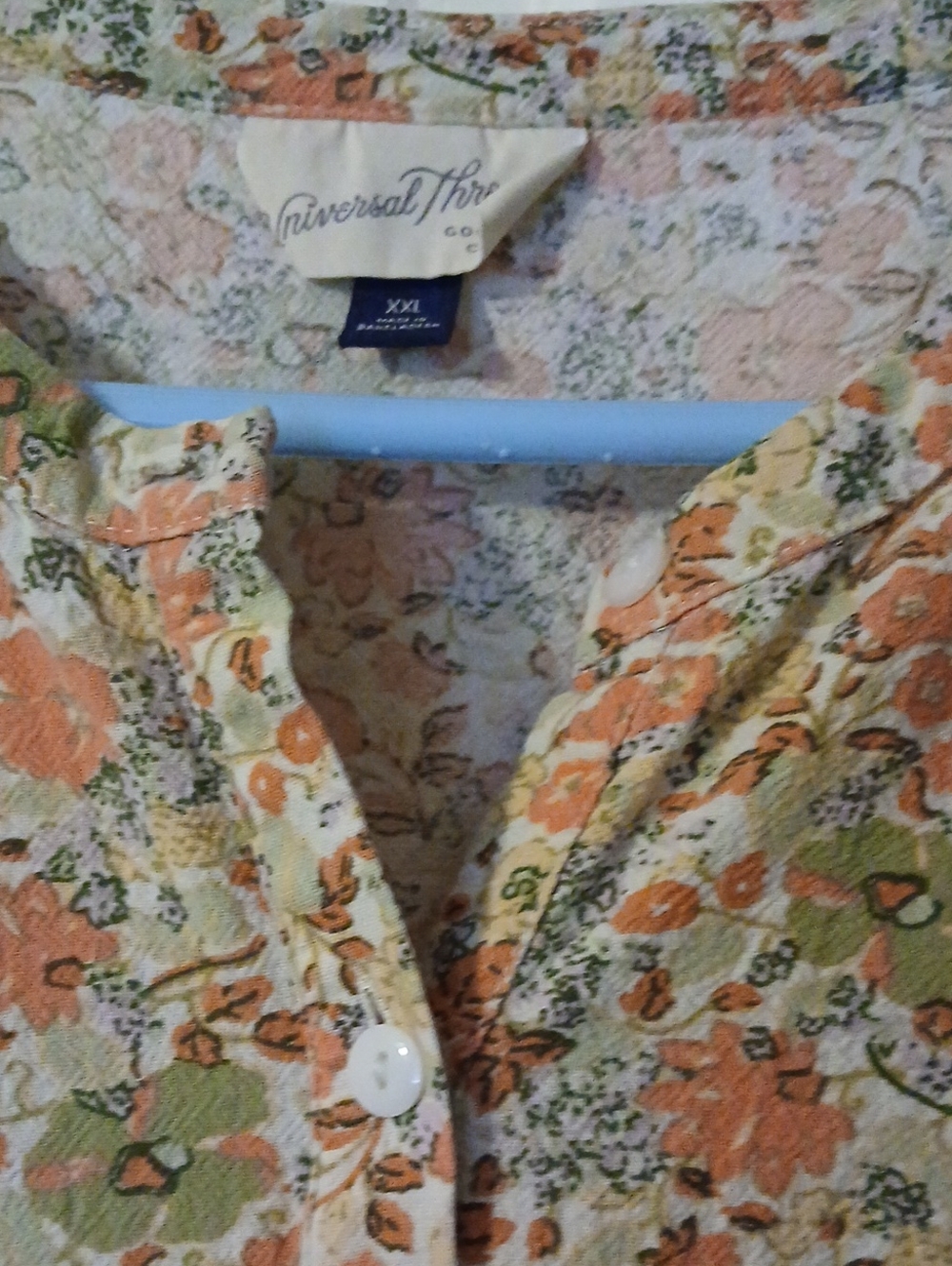 Universal Thread Peach and Olive Floral Button-Up Jumpsuit - Picture 2 of 6
